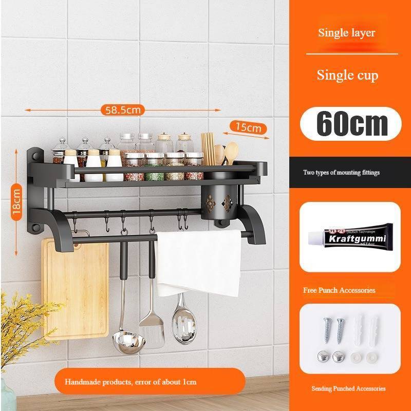 Kitchen wall mounted stainless steel storage rack kitchen knife and chopstick storage rack kitchen organizer spice rack storage