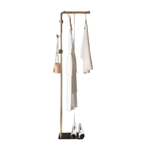 New modern design clothes rack with slate base simple and modern gold clothes rack with hat hook