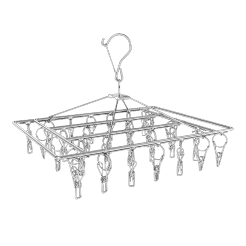 Stainless steel clothes drying rack foldable drying shelf wing-shaped multi-rod indoor balcony baby clothes hanger