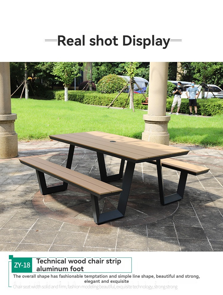 Picnic tables outdoor PS wood aluminium for restaurant outdoor folding tables and chairs outside patio table set for event