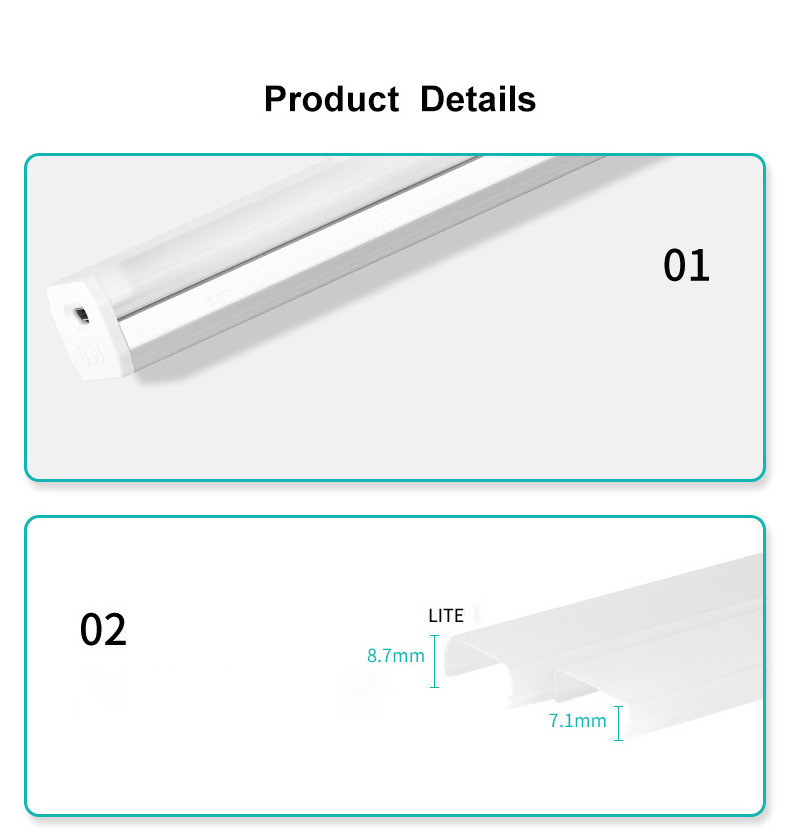 Keepwinled Human Body Sensing Light Wireless Magnetic Suction Rechargeable Self-Adhesive Aluminum Profile Cabinet Light Strip