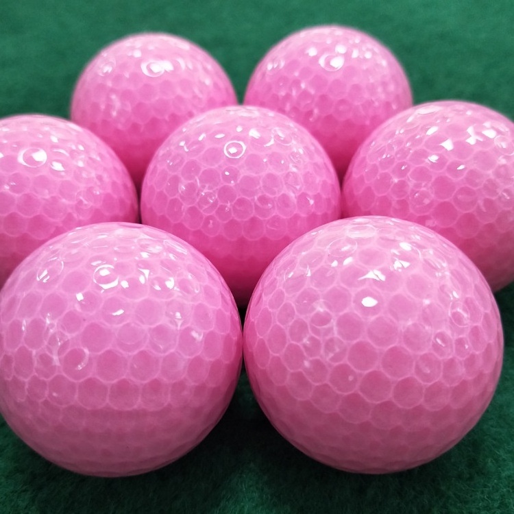 Bulk Sale 2 Piece Surlyn Range Ball Customized Colorful Crystal Golf Balls With Logo Printed