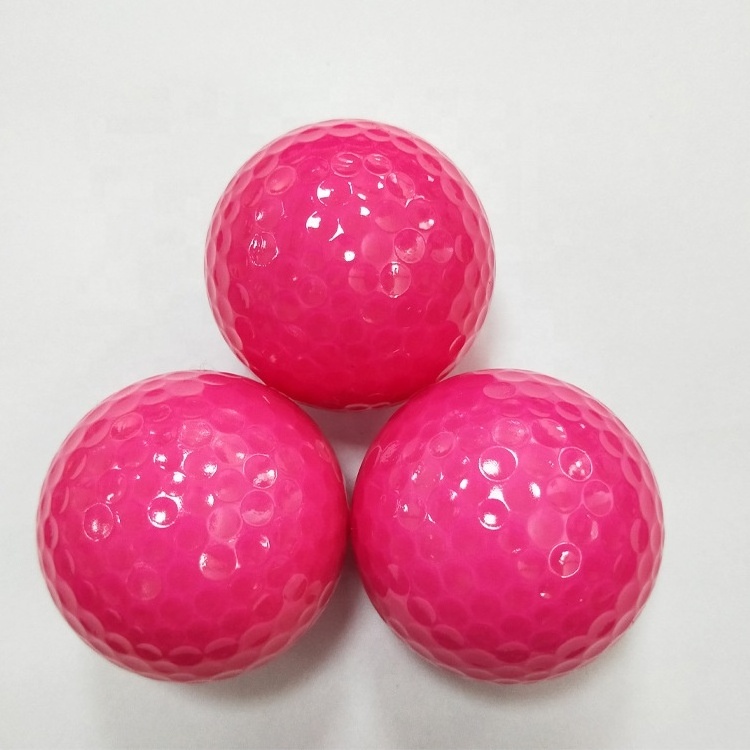 Bulk Sale 2 Piece Surlyn Range Ball Customized Colorful Crystal Golf Balls With Logo Printed