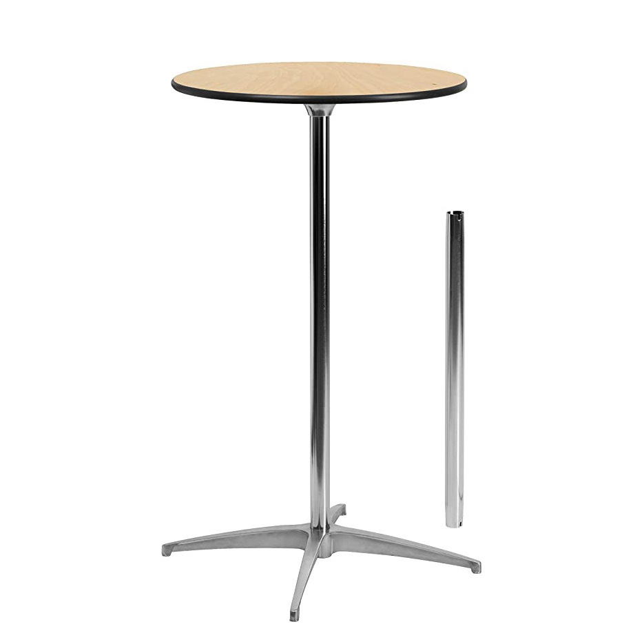 Wooden round commercial banquet  bistro coffee cocktail bar table, party wholesale premium bar cocktail table