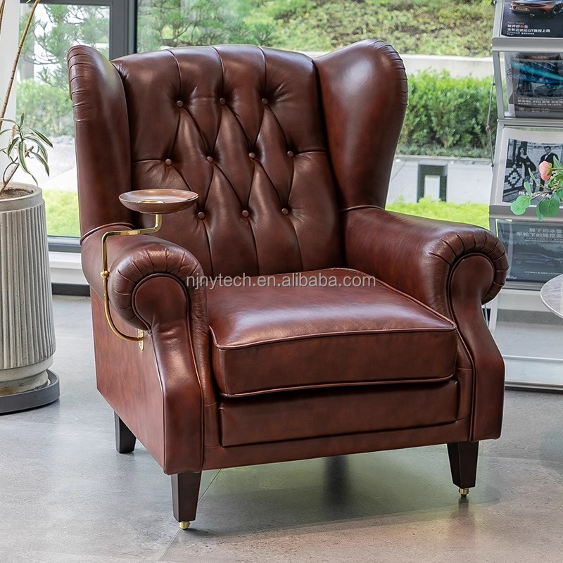 Luxury Style 1919 Cigar Chair Italian Classic Retro Armchair for Living Room Leather High Quality Lounge Room Furniture