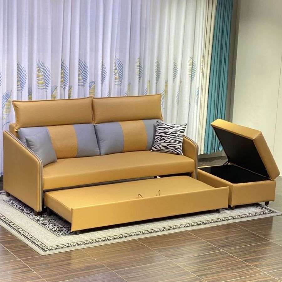 High end and minimalist technology fabric sofa bed, small living room, foldable household multi-functional dual use double sofa