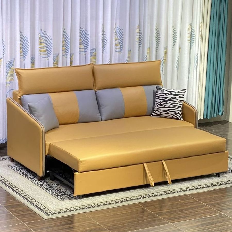 High end and minimalist technology fabric sofa bed, small living room, foldable household multi-functional dual use double sofa