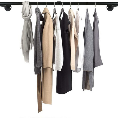 Multi-Purpose detachable hanging clothes drying rack industrial pipe wall mounted coat rack