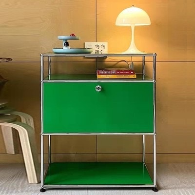 Stainless steel  bedside table bedroom modern simple storage rack network storage cabinet TV side cabinet