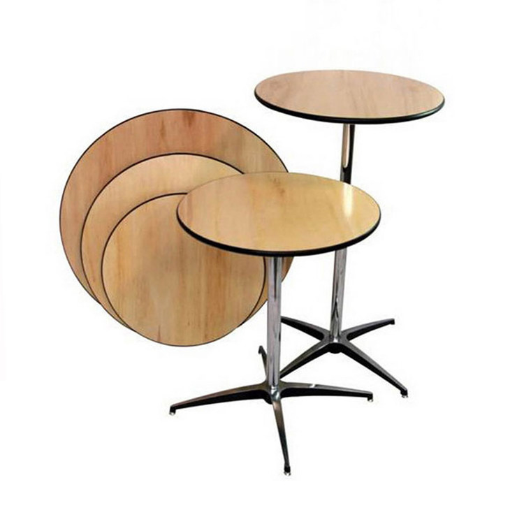 Wooden round commercial banquet  bistro coffee cocktail bar table, party wholesale premium bar cocktail table