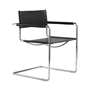 Mr. MR Armhair Armchair Simple Modern Stainless Steel Thickened Leather Dining Chair Medium Antique Chair