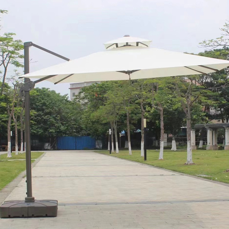 Outdoor sunshade outdoor sentry box solar umbrella long handle Roman umbrella outdoor cafe outdoor alloy umbrella