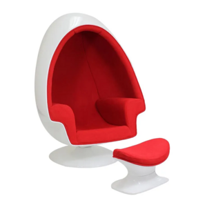 Lee west stereo alpha egg pod speaker chair, modern comfortable swivel fiberglass shell fabric cushion pod ball lounge chair