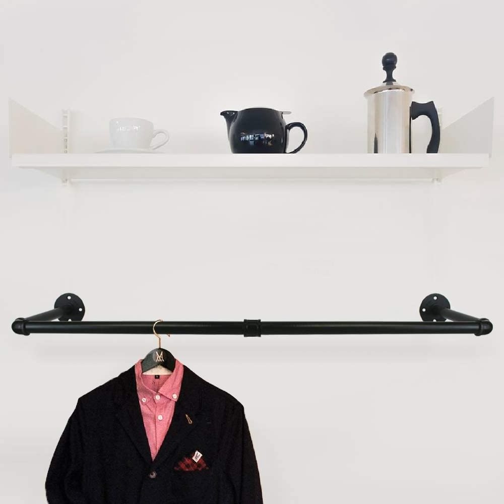 Multi-Purpose detachable hanging clothes drying rack industrial pipe wall mounted coat rack