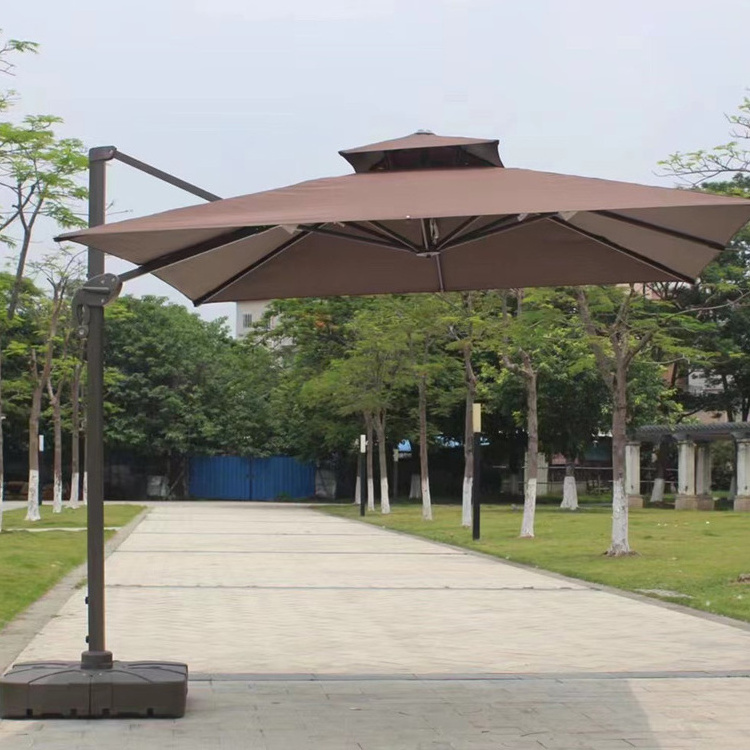 Outdoor sunshade outdoor sentry box solar umbrella long handle Roman umbrella outdoor cafe outdoor alloy umbrella