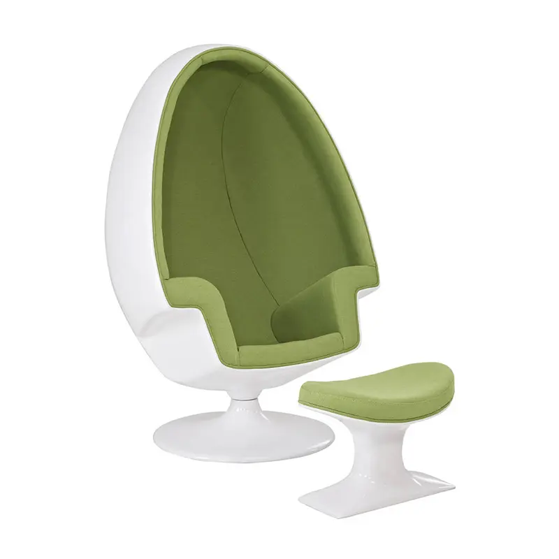 Lee west stereo alpha egg pod speaker chair, modern comfortable swivel fiberglass shell fabric cushion pod ball lounge chair