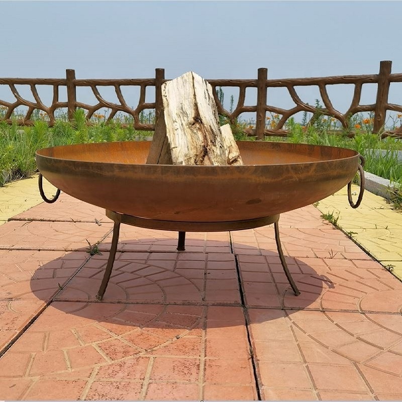 Outdoor Camping Firepit Rustic Wood Burning Garden Metal Brasero Exterior Firepit Bowl Funiture Sphere Mini Fire Pit Corten