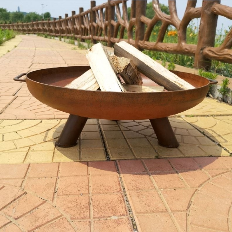 Outdoor Camping Firepit Rustic Wood Burning Garden Metal Brasero Exterior Firepit Bowl Funiture Sphere Mini Fire Pit Corten