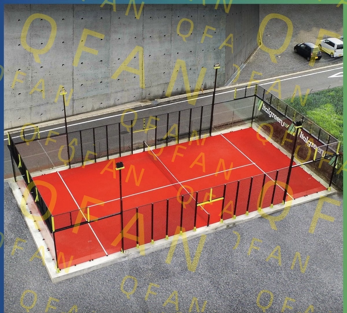 Qfan Factory Wholesale High Quality Panoramic Tennis Court acrylic, tartan and artificial turf floor