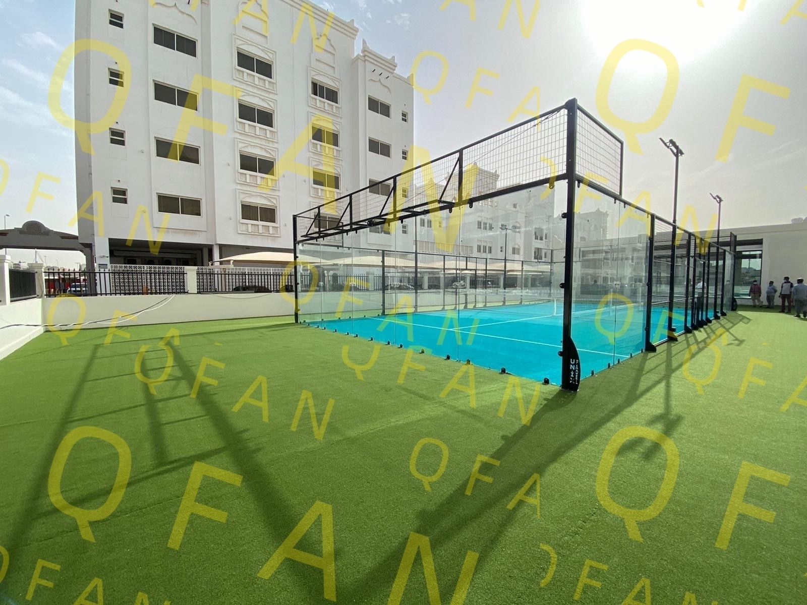 Qfan Factory Wholesale High Quality Panoramic Tennis Court acrylic, tartan and artificial turf floor