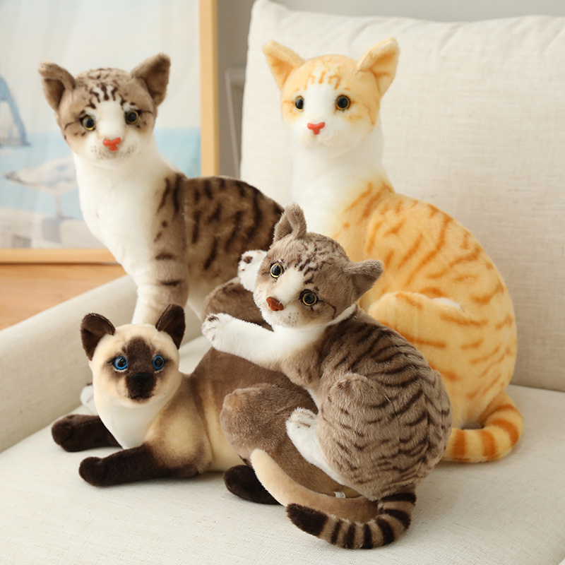 Hot selling kawaii stuffed animals plush cat toy peluche soft toys plush cat with size