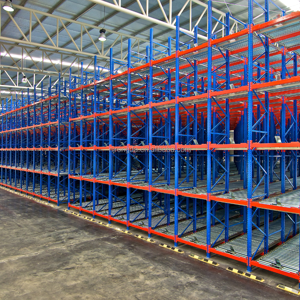 Fifo China Storage Shelving Gravity Carton Flow Rack Flow Through Racks Roller Storage Racking with Plastic Box Bin