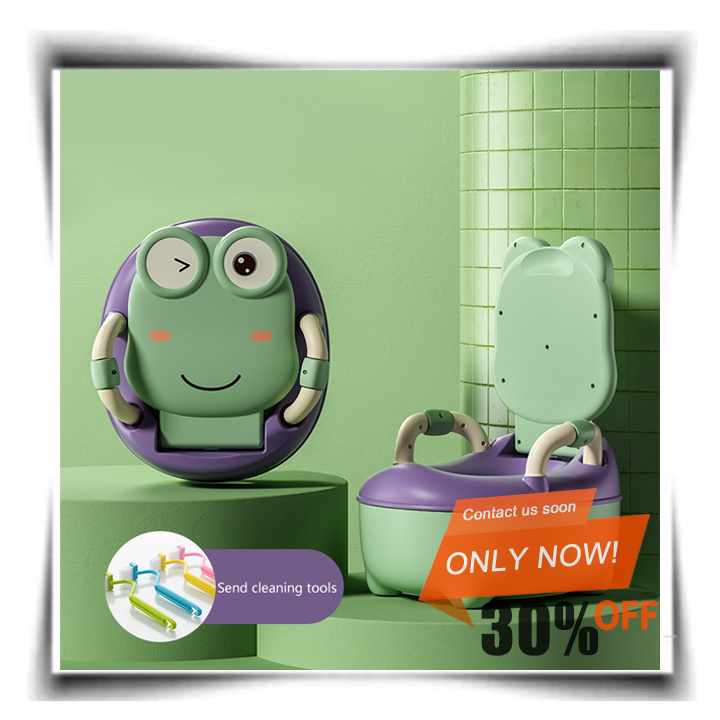 Hight Quality OEM Cartoon frog soft seat children training baby bedpan children seat travel toilet outdoor urinal kids toilet