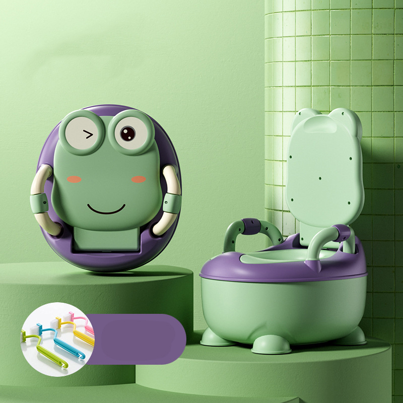 Hight Quality OEM Cartoon frog soft seat children training baby bedpan children seat travel toilet outdoor urinal kids toilet