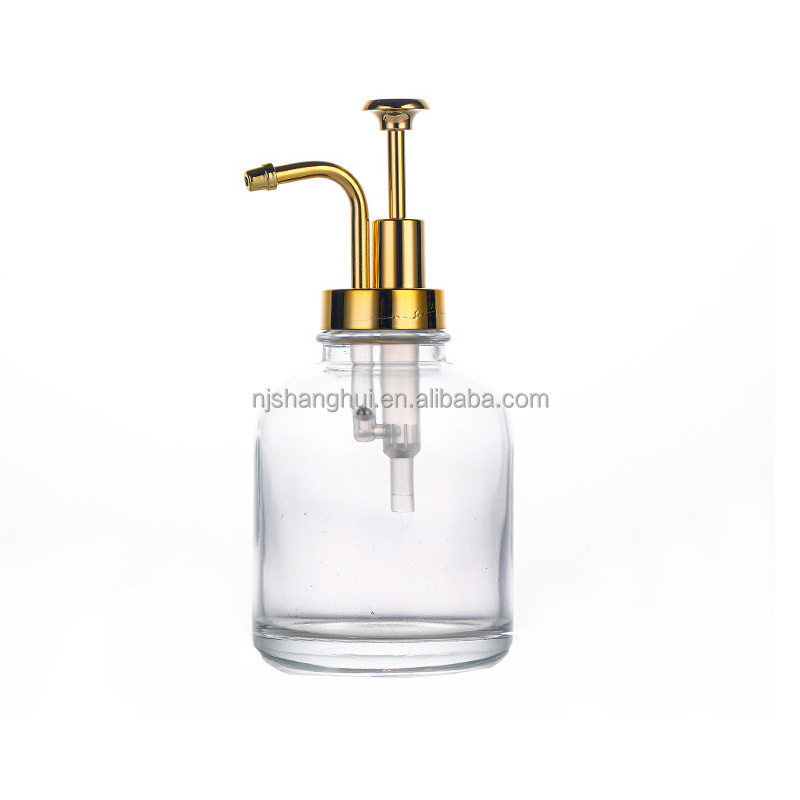 Wholesale customized with advanced gold pump waterproof label Personal care lotion packaging liquid glass soap dispenser