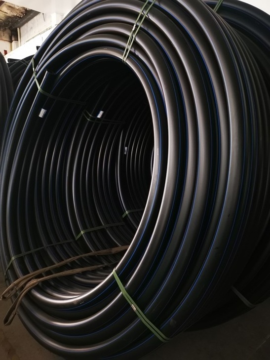 Sinopower HDPE 80 100 pipe for water supply and drainage with bule strip