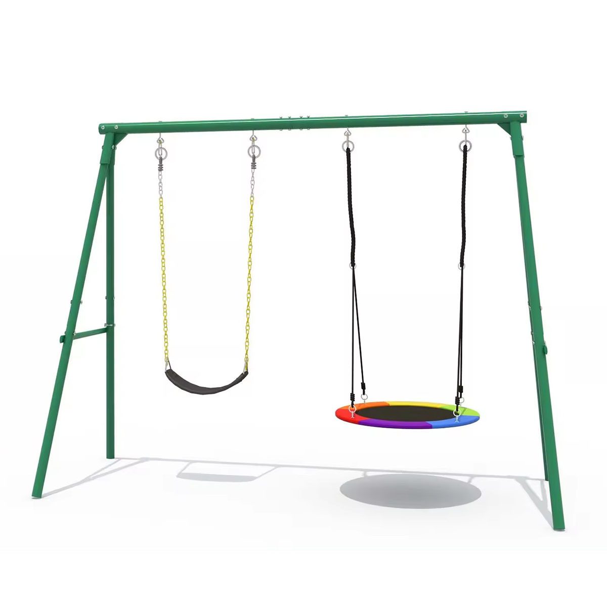 Children Garden Outdoor Metal Saucer Swing Set Belt Basketball Rim Commercial Outdoor Playground Swing With Slide