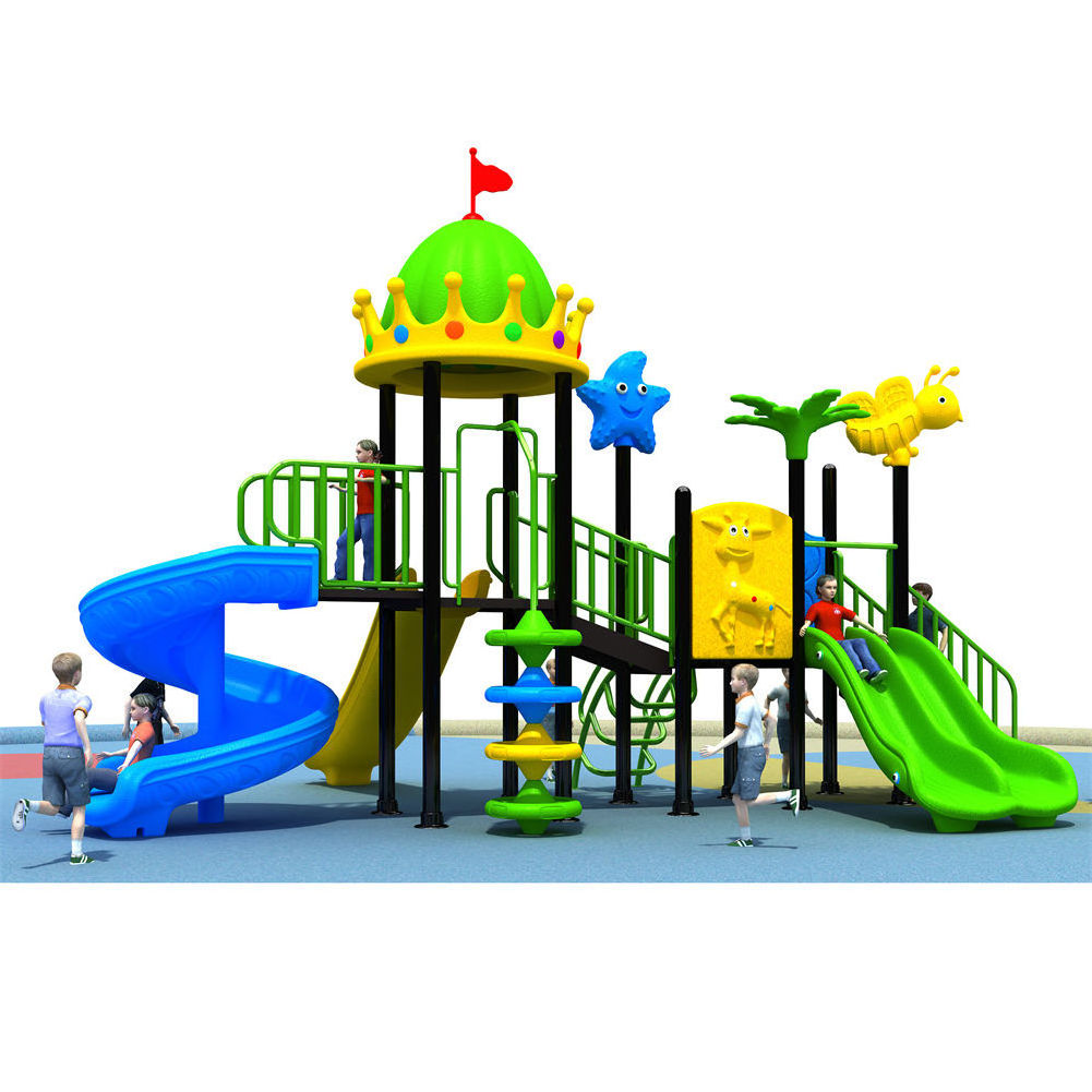 Easily Assembly Backyard Patio Children Outdoor Playground Equipment Baby Play Slide Set with Swing