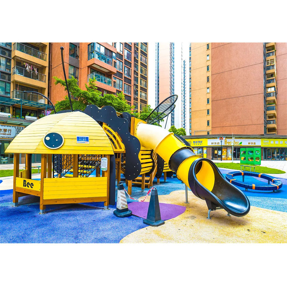 Attractive Outdoor Homemade Play Ground Equipment Customized Bee Outdoor Playground with Stainless Steel Slide