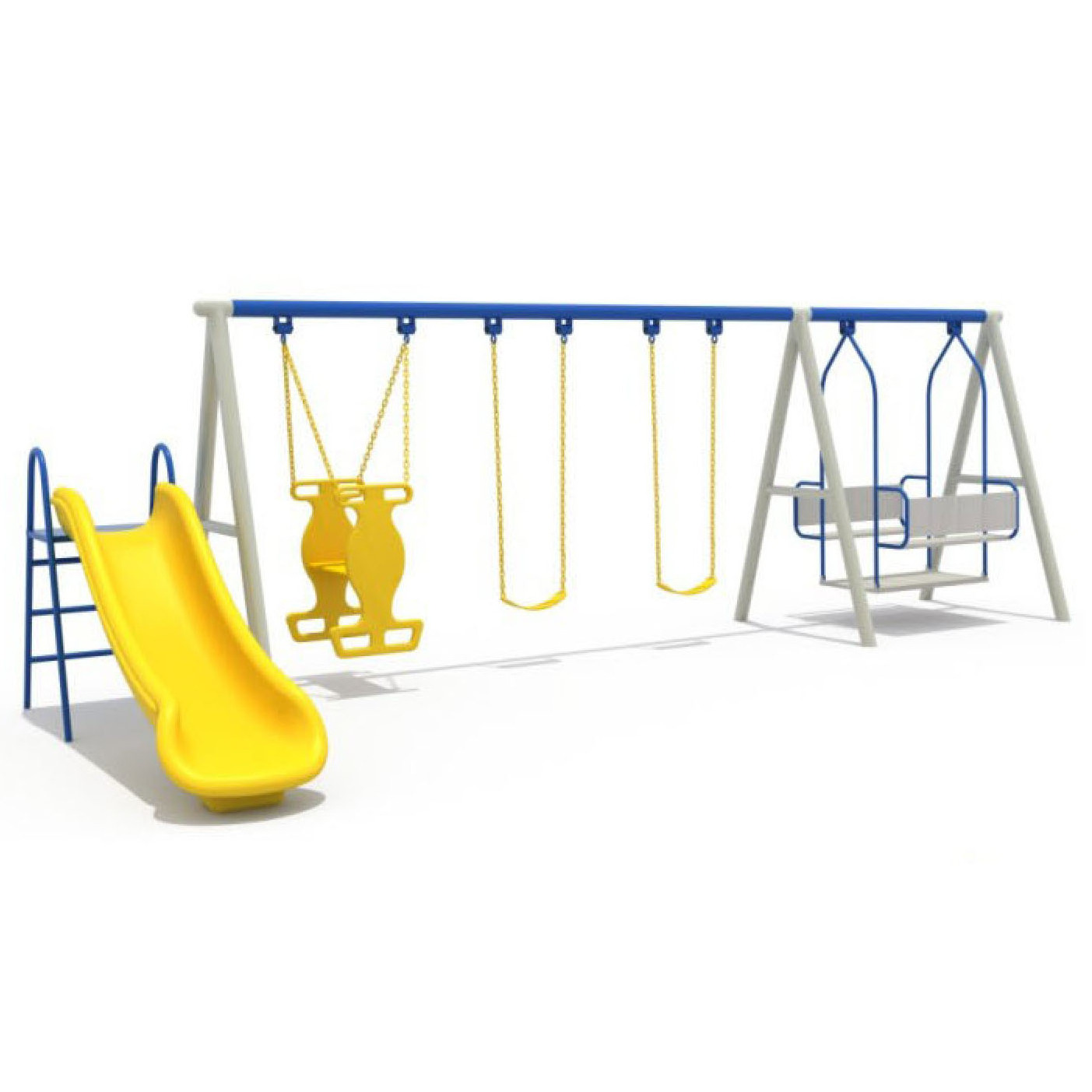 Park Playgrounds Kids Plastic Play Steel Garden Outdoor Double Seat Child Swing