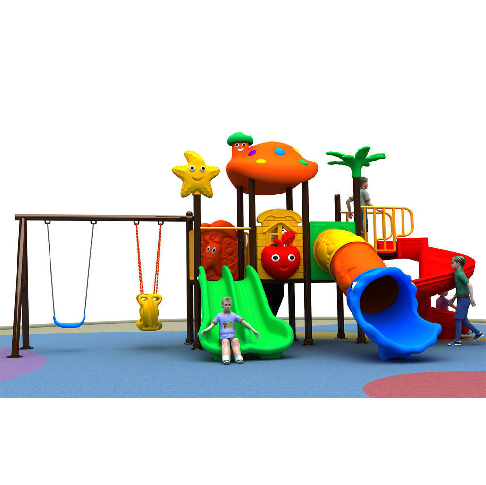 TOP Backyard Plastic Slide Gym Equipment Swing and Slide Set Outdoor For Kids Playhouse