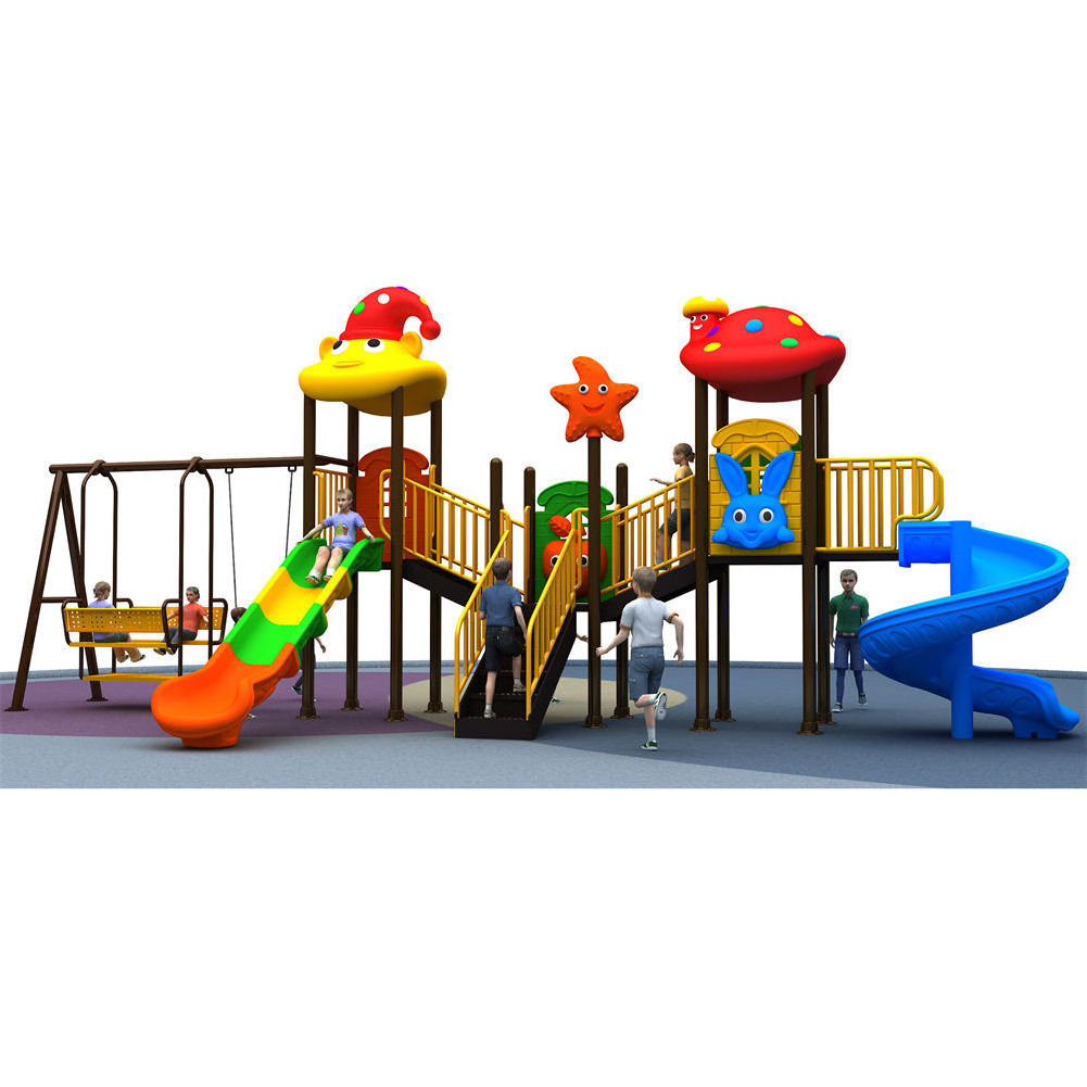 TOP Backyard Plastic Slide Gym Equipment Swing and Slide Set Outdoor For Kids Playhouse