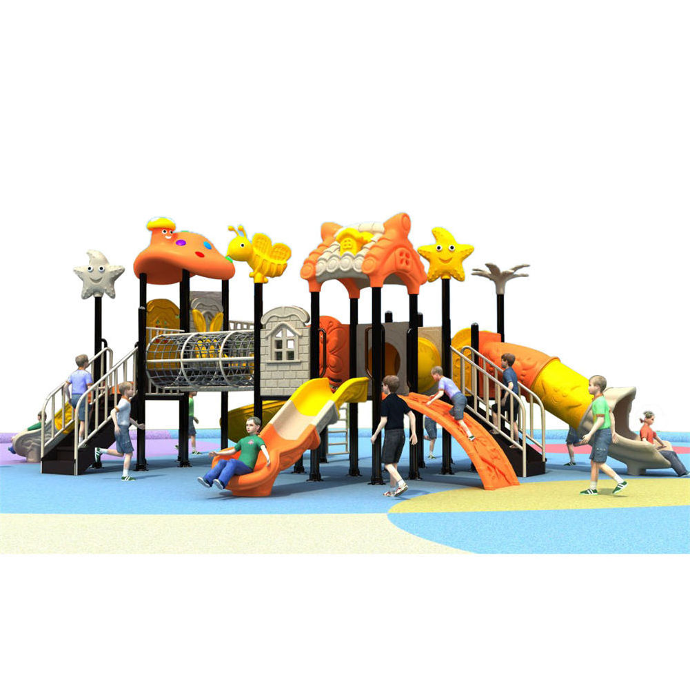 High Quality School Children Plastic Playground with Kid Slides Commercial Outdoor Playground Equipment