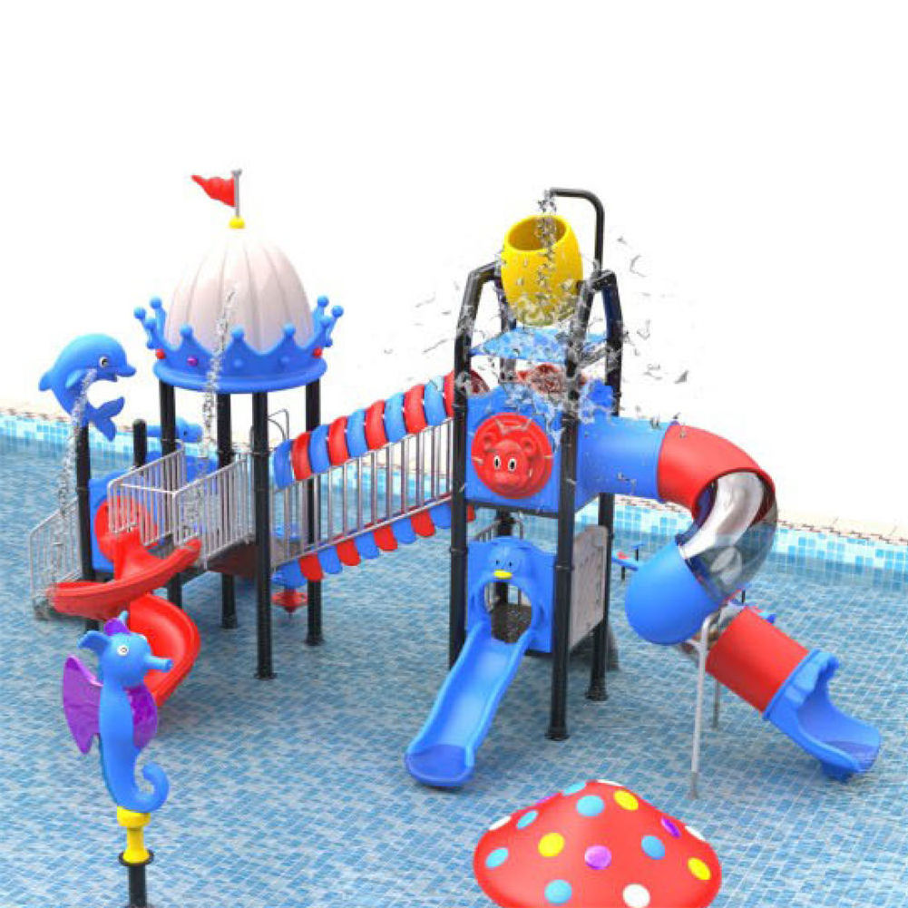 Summer Water Playground Swimming Pool Outside Water Park Slide For Kids