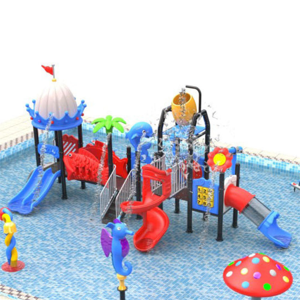 Summer Water Playground Swimming Pool Outside Water Park Slide For Kids