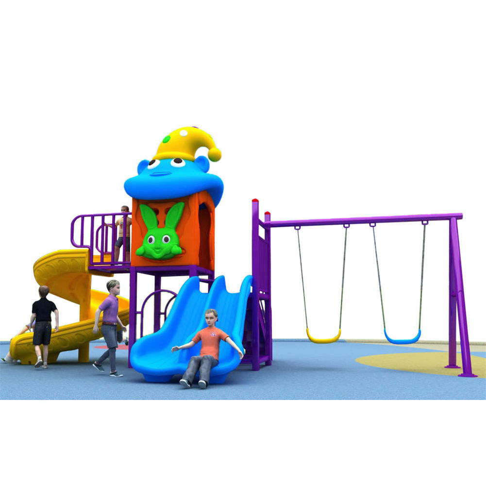 Kindergarten Cheap Multifunctional Playground Equipment Plastic Kid Play Children's Slide and Swing Set