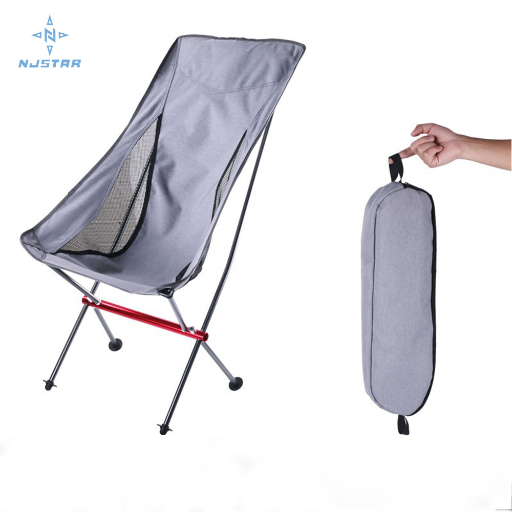 Njstar Hot Selling Custom Outdoor Ultralight Portable Folding Moon Camping Chair For Beach Hiking Picnic