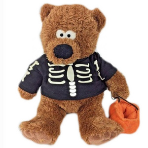 Plush Skeleton Halloween Pumpkin Teddy Bear Stuffed Animal Toys