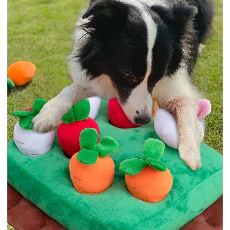 Dog Toys Plush Carrot Snuffle Mat Pet Vegetable Chew Toy Innovative Hide Food Pull Radish Improve Eating Habits Interactive Toys