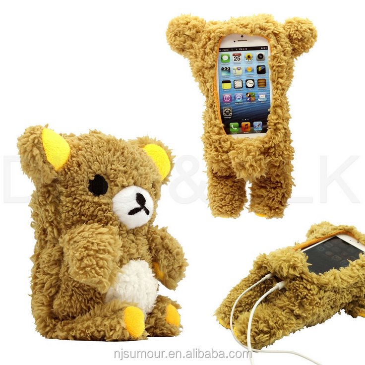 3D Cute Doll Toy Cool Plush Teddy Bear Cover Case For Samsung Apple Smart Phones