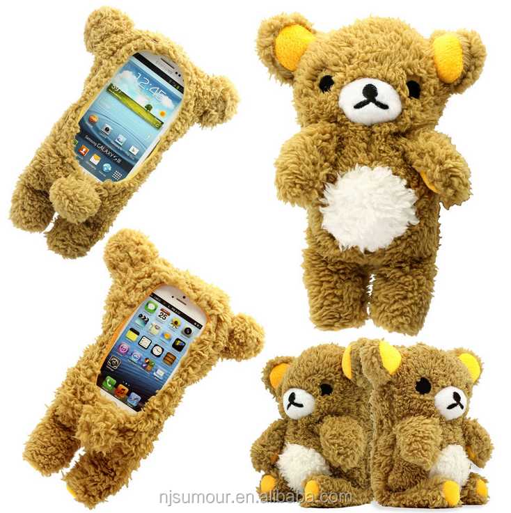 3D Cute Doll Toy Cool Plush Teddy Bear Cover Case For Samsung Apple Smart Phones