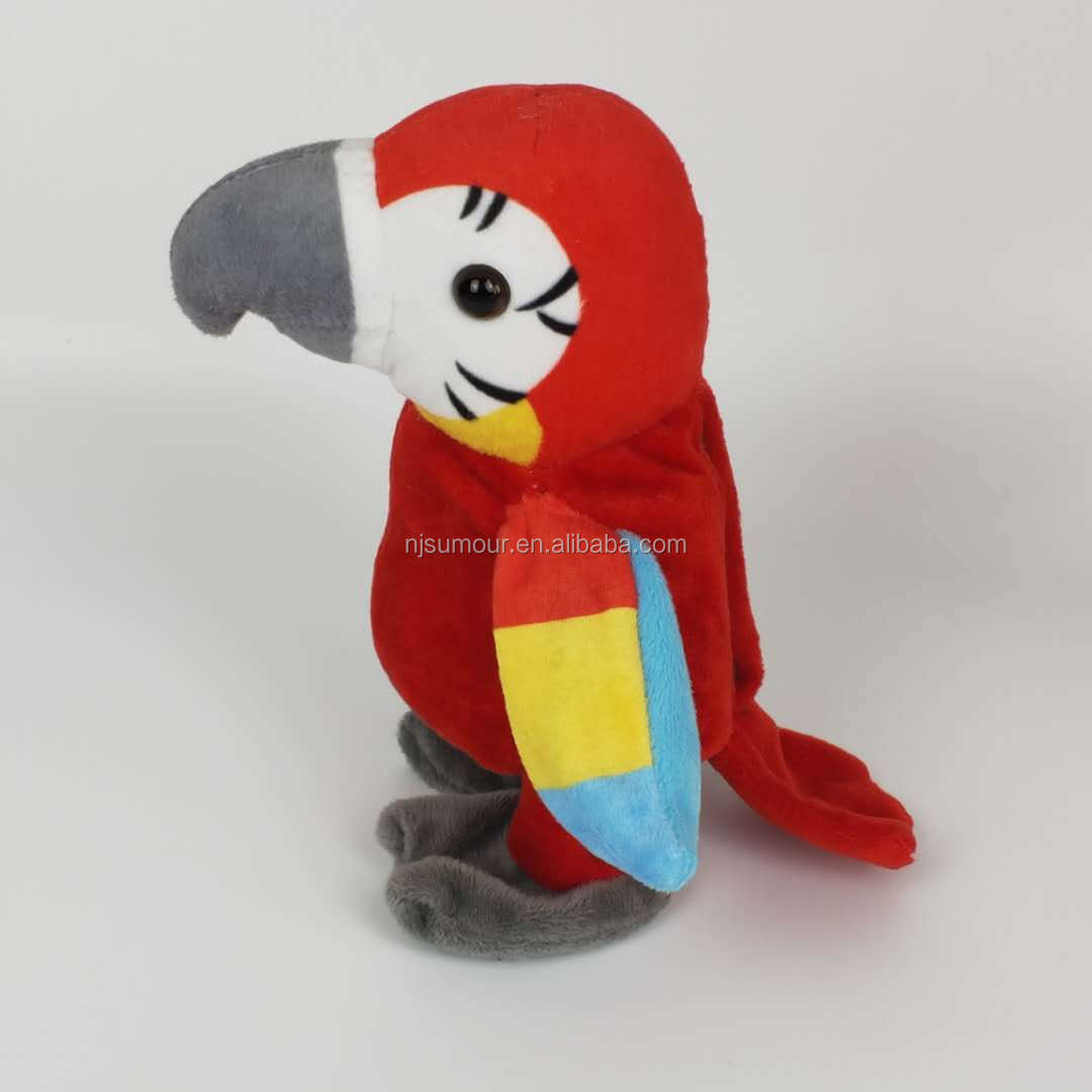 Animated talking back walking parrot plush toys plush electronic toy