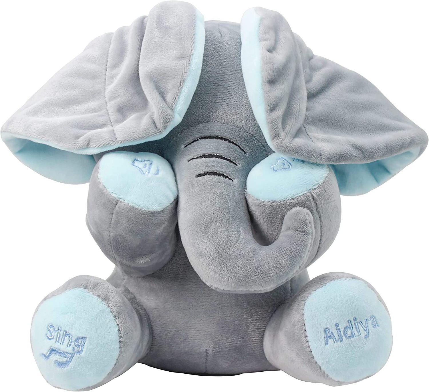 Peekaboo Elephant Talking Electric Toy Doll Toy for Baby Soothing Toy Hide and Seek Elephant Color Plush Children Kids Gift 50