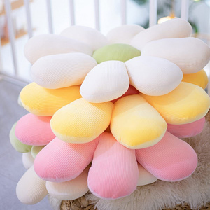 43/55cm Flower Plush Throw Pillow Soft Plant Cartoon Chair Cushion Sunflower Smile Plush Toys Stuffed Cushion Mat Home