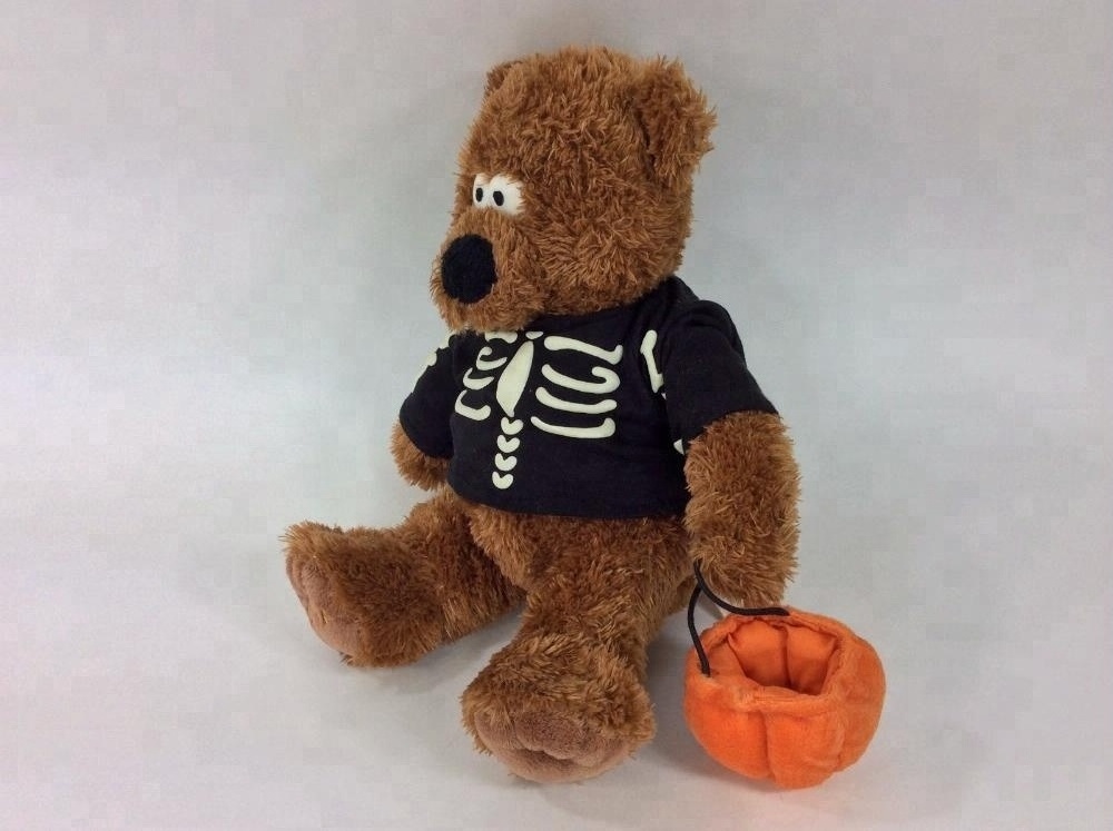 Plush Skeleton Halloween Pumpkin Teddy Bear Stuffed Animal Toys