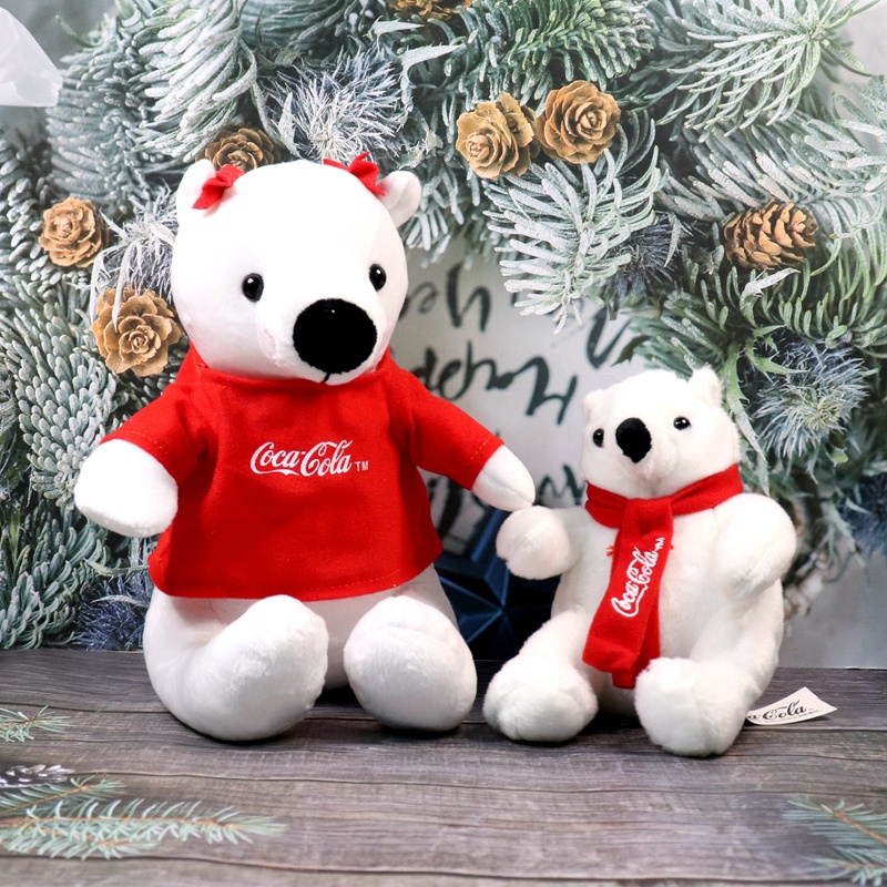 Promotion Cola Audited Factory Cola Polar White Polar Bear Cola Scarf and tag Plush 4.5